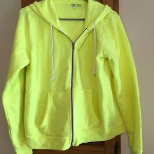 NWOT NEON YELLOW SWEATSHIRT